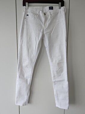 AG Adriano Goldschmied The Legging Ankle Super Skinny White Jeans Size 26R